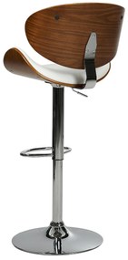 Barová stolička z umelej kože tmavé drevo/biela ROTTERDAM Beliani