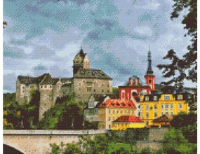 Gario Diamantové maľovanie Hrad Loket 2 Rozmery: 80 x 60 cm, Rámovanie: Iba zrolované plátno, Diamanty: Štvorcové