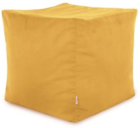 Taburetka Cubo horčicová plyš