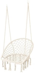 ModernHome Závesné kreslo so strapcami - biele, GW-912 WHITE