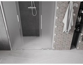 Mexen Velar Duo, posuvné sprchové dvere do otvoru 140 cm, 8mm sklo námraza, chrómová, 871-140-000-32-01