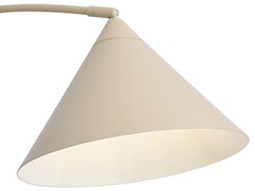 Retro stojaca lampa béžová s bielym interiérom - Triangolo