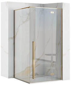Rea - FARGO GOLD sprchový kút 90 x 90 x 195 cm, zlatý, číre sklo, REA-K4903