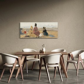 Obraz - Eugène Boudin, On the Beach, Trouville, reprodukcia (120x50 cm)