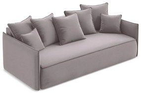 Zamatová rozkladacia/s úložným priestorom pohovka v levanduľovej farbe 225 cm Hula – Makamii