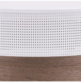 Stropné svietidlo Wood, 1x hnedá orechová dýha/biele PVC tienidlo, (biele plexisklo), (fi 40cm)