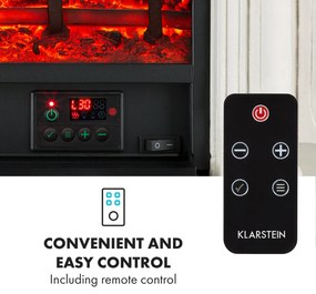 Klarstein Etna Pozzolana, elektrický krb, 1800 W, týždenný časovač, diaľkové ovládanie, biely