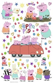 Detská samolepka Peppa Pig v aute