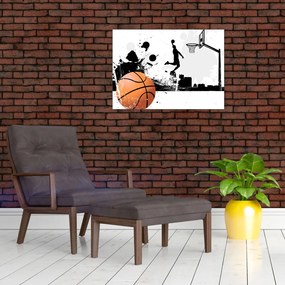 Sklenený obraz - Hráč basketbalu (70x50 cm)