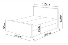 Manželská posteľ Boxspring 180 cm Milagros Comfort 3 (sivá) (s matracom a úložným priestorom). Vlastná spoľahlivá doprava až k Vám domov. 1056203