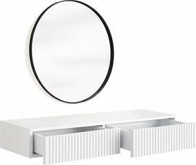 Závesný toaletný stolík Nicole so zrkadlom 60 cm - biely mat
