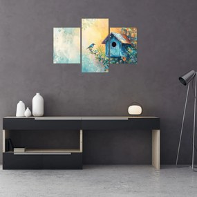 Obraz - Vtáčia búdka, akvarel (90x60 cm)