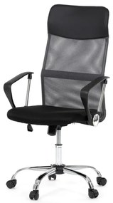 Kancelářská židle s podhlavníkem z ekokůže, potah černá látka MESH a šedá síťovina MESH
