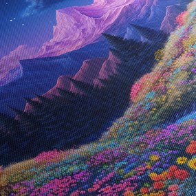 Obraz - Fialová krajina pri úplnku (120x50 cm)