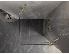 Mexen Lunar, výklopný sprchový kút pravý 70 x 70 cm, 8mm číre sklo, zlatý kartáčovaný - 834-070-070-55-00-P