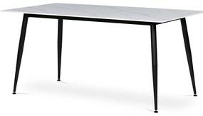Jedálenský stôl 160 x 90 cm, biely mramor, L