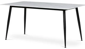 Jedálenský stôl 160 x 90 cm, biely mramor
