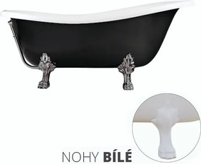 Besco Akrylátová voľne stojaca vaňa Otylia BW 160x77 (170x77) s prepadom BESCO-Typ výpuste: Click-Clack s prepadom, chróm, BESCO-Nôžky: Čierna mat, B…