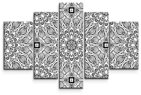 Sablio Obraz - 5-dílný Biele mehendi - 125x90 cm