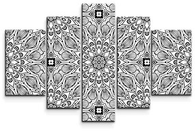 Sablio Obraz - 5-dílný Biele mehendi - 125x90 cm