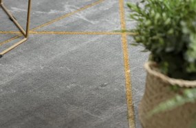 Koberec EMERALD exkluzívny 1012 glamour, styl geometrický, marmur sivý / zlatý