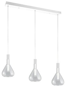 Biele LED závesné svietidlo so skleneným tienidlom Cipera – CINQUE