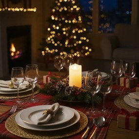 LED stĺpová sviečka RUHHY 12,5 cm béžová