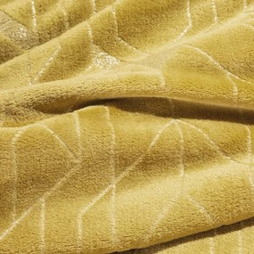 Medovo žltá deka s krásnou striebornou geometrickou potlačou 150 x 200 cm Šírka: 150 cm | Dĺžka: 200 cm