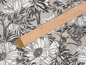 Biante Dekoračný obdĺžnikový obrus Leona LN-112 Biele kvety na režnom 130x220 cm