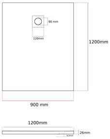 Erga Oldaf, SMC obdĺžniková sprchová vanička 120 x 90 cm, biela matná, ERG-GMA-OL-90120