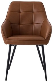 Hnedé čalúnené jedálenské kreslá v súprave s podrúčkami 2 ks Nolan Square – Unique Furniture