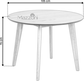 ROXY prírodný orech 90 cm - OKRÚHLY DREVENÝ STÔL DO KUCHYNE/JEDÁLNE RETRO