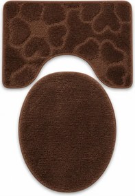Sada kúpeľňových koberčekov MONO XXXX hnedý 8121 3PC kvety