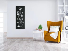drevko Drevený obraz Ruže Rozmer obrazu: 44,5 x 16,5 cm, Farba dekorácie: Čierna