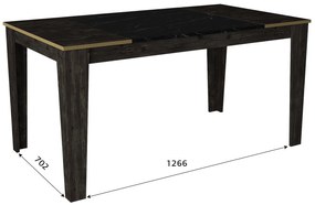 Dizajnový jedálenský stôl Sakeena 145 cm čierny