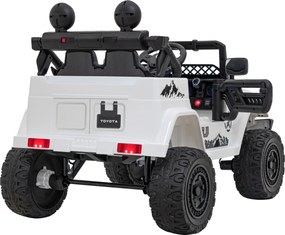 Ramiz Toyota FJ Cruiser pre deti biela + diaľkové ovládanie + pohon 4x4 + LED audio + EVA + pomalý štart