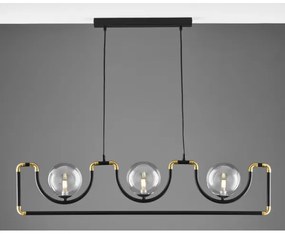 Jupiter 1990 - Luster na lanku HANZA 3xG9/10W/230V čierna/zlatá