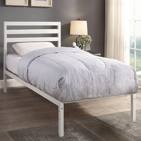 Kovový posteľový rám s lamelami v rôznych veľkostiach a farbách, 90x200 cm, Bella, biely