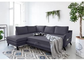Antracitovosivá rozkladacia rohová pohovka Miuform Charming Charlie L, ľavý roh