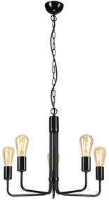 Luster na reťazi TIFFANY 5xE27/60W/230V čierna