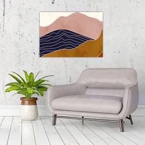 Sklenený obraz - Slnko nad horami (70x50 cm)