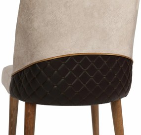 Sada jedálenských stoličiek Nova Cream and Walnut,2 ks, 2 ks