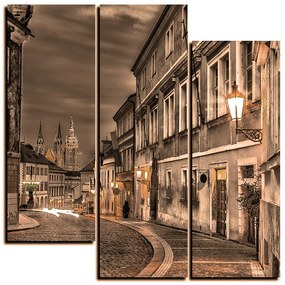 Obraz na plátne - Magické nočné staré mesto - štvorec 3258FD (105x105 cm)