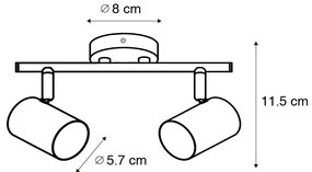 Moderný bodový reflektor bronzový sklápateľný 2-svetlo - Jeana