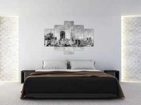 Obraz - Coffee art city (150x105 cm)