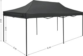 CATTARA Párty stan s nožnicovým konštrukciou 3x6 m, sivý, WATERPROOF