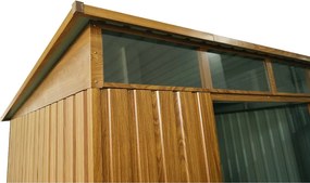 Záhradný domček BestBerg ZDSL-4D / 4,6 m² / 238 x 194 x 202 cm / dekor červené drevo / hnedá