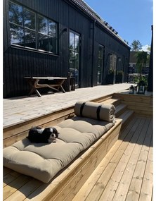 Béžové rozkladacie kreslo vhodné do exteriéru Karup Design Design OUT™ Buckle Up Beige