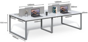 Kancelárska súprava pre 4 osoby Houseland Prime Max 02 280 cm biela