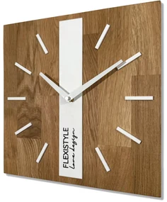 Dekorstudio Elegantné drevené hodiny DUB klasik SQ 30cm - biele